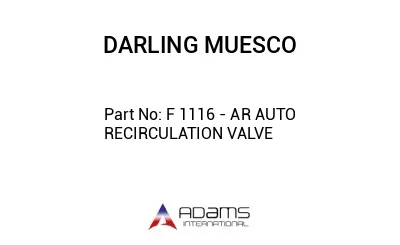 F 1116 - AR AUTO RECIRCULATION VALVE